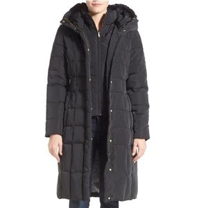 Cole Haan Black Hooded Puffer Coat